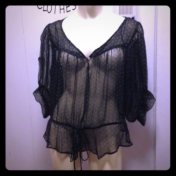 ‼️ON SALE‼️ Zara sprinted sheer peplum top - Picture 1 of 4